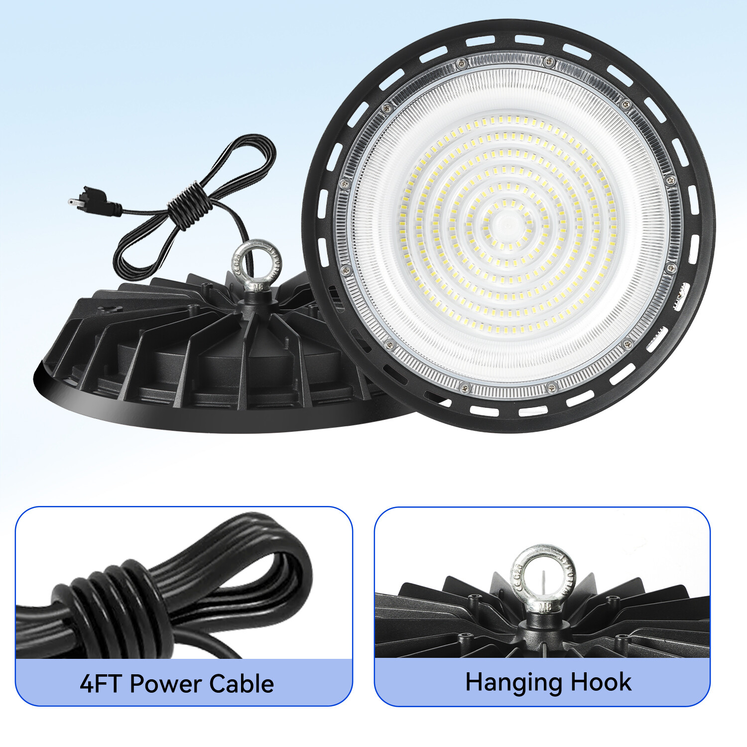 500W Led High Bay Light Commercial Industrial Warehouse Shop Light with US Plug