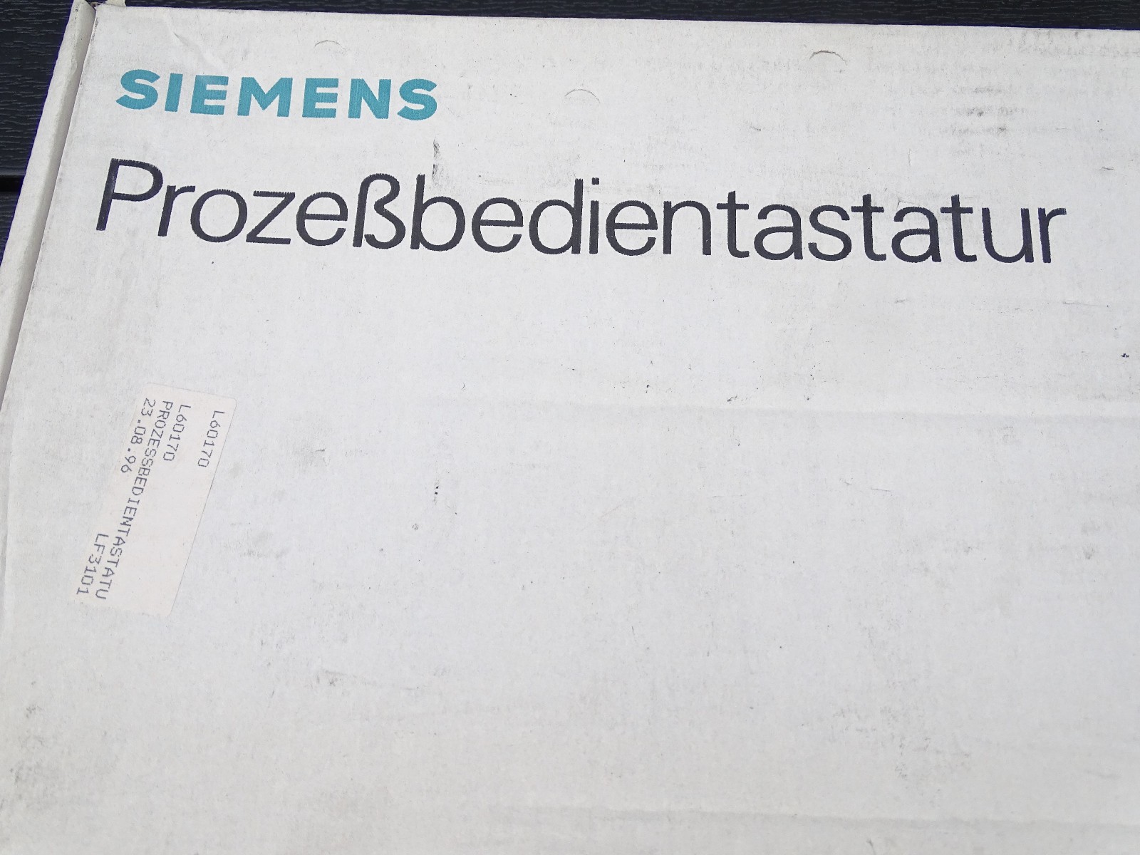 Siemens Process Control Keyboard PBT20 | 6AV9 020-1DB00 | E:02 | 6AV9020-1DB00