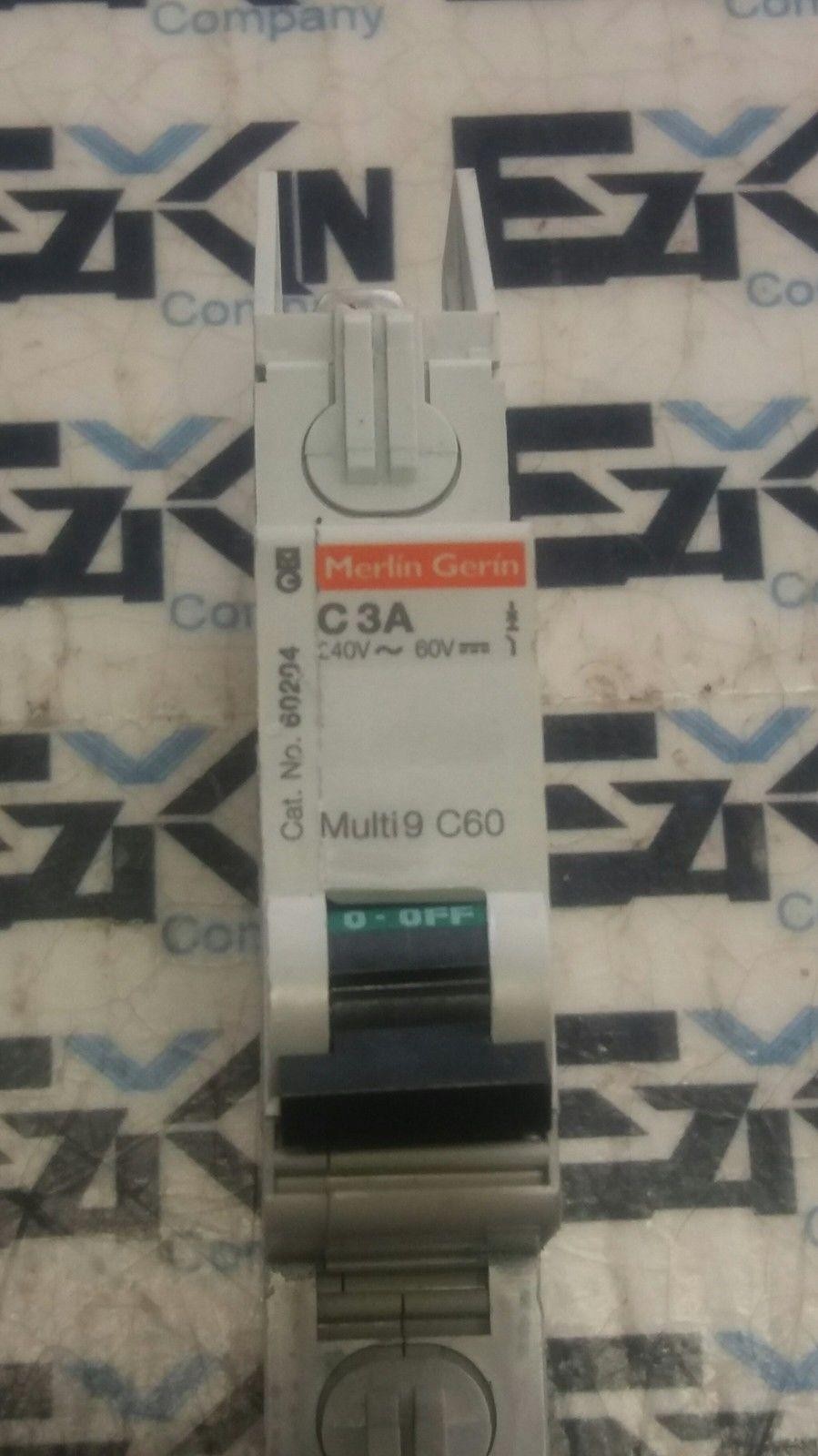 Merlin Gerin CAT. 60204 MULTI9 C60 1-Pole Circuit Breaker, 240V 3A