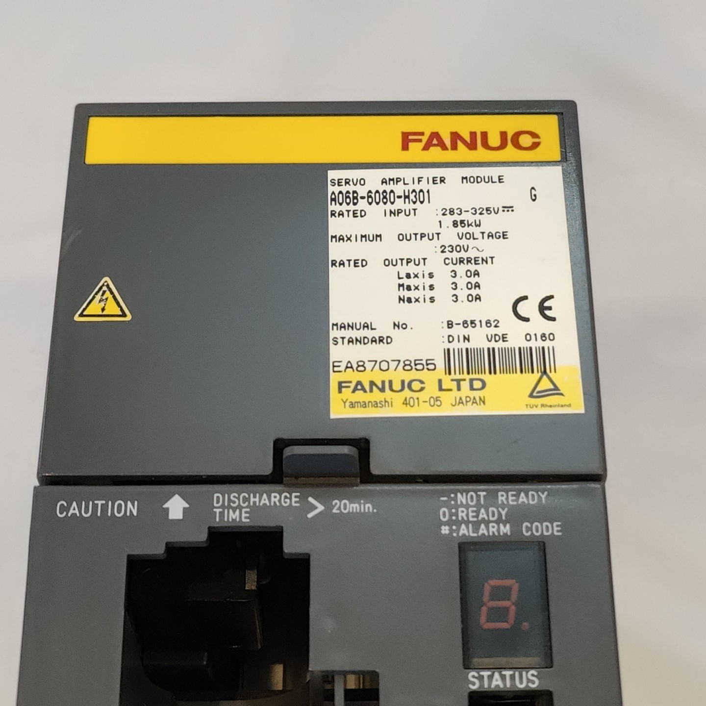 Fanuc A06B-6080-H301 Servo Amplifier Module 1.85kW 283-325VDC 3A Ser G