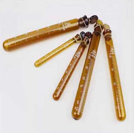 Wholesale 5ml-100ml Round-bottomed Amber graduated Glass Tubes Lab Glassware