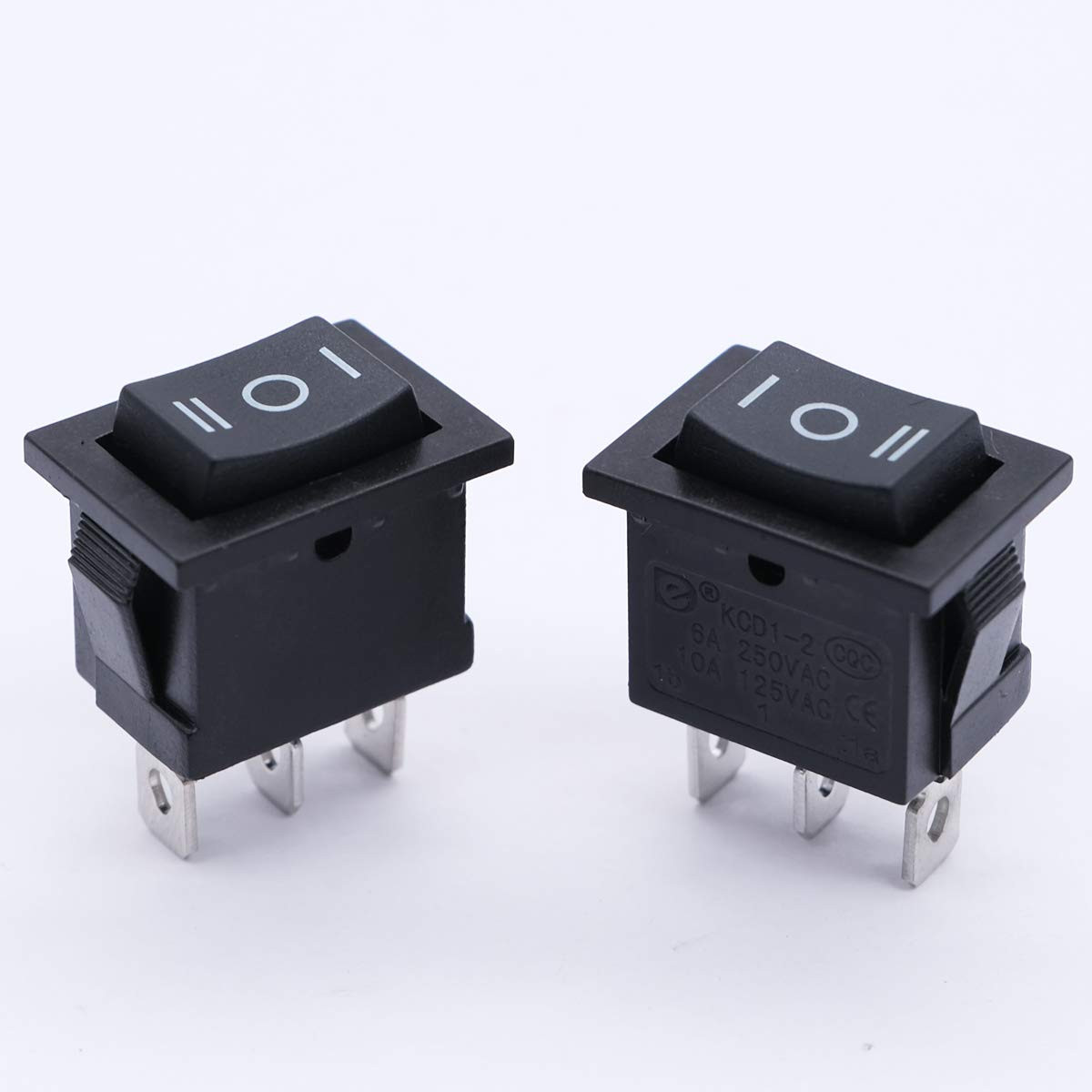 Mxuteuk 5Pcs Momentary Rocker Switch (On)-Off-(On) Toggle Power Snap-In SPDT 3 P
