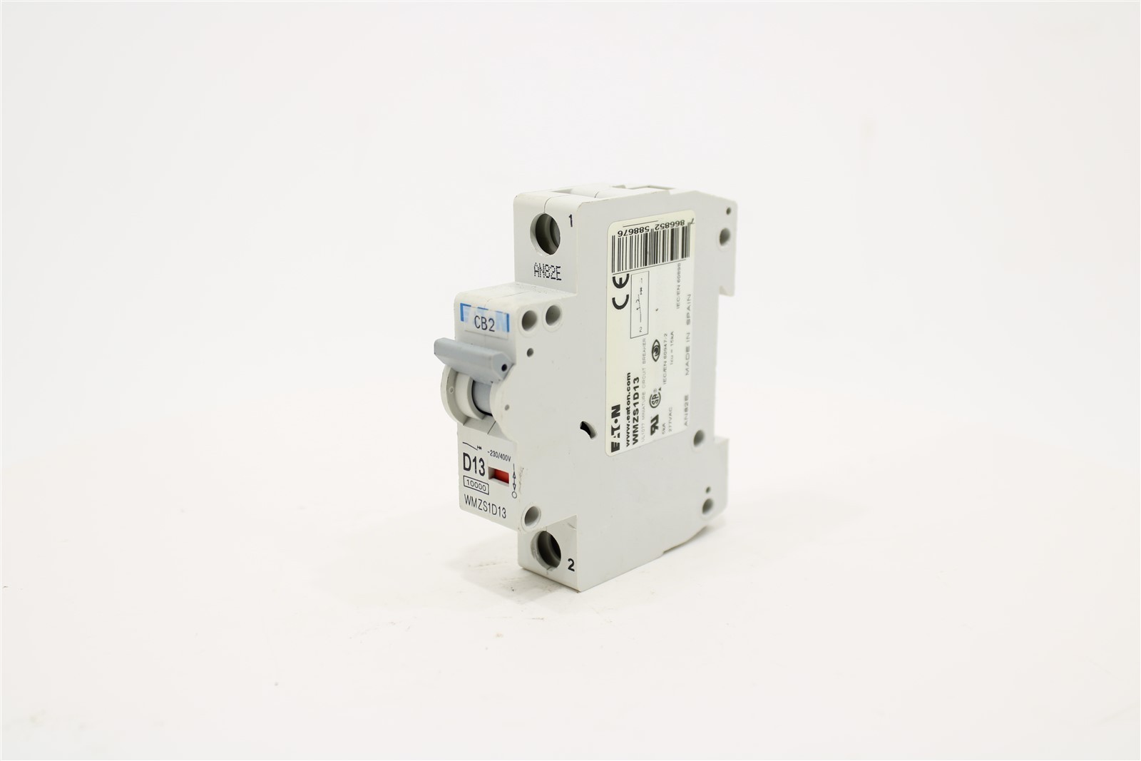 Eaton WMZS1D13 DIN Rail Circuit Breaker | 1-Pole | 13A | Type D | 277V AC