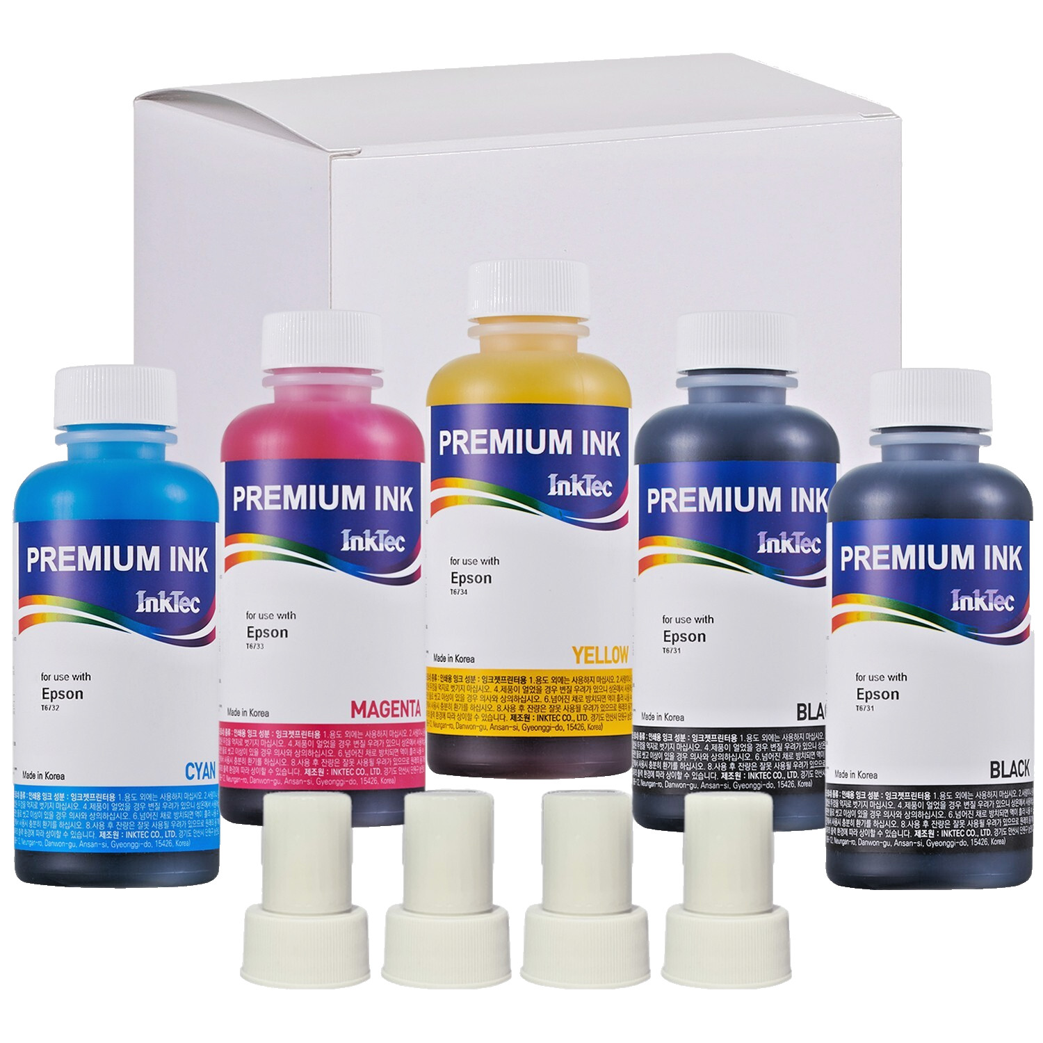 5PK Compatible Epson Pigment Ink – CMYKK Set – 100ml each