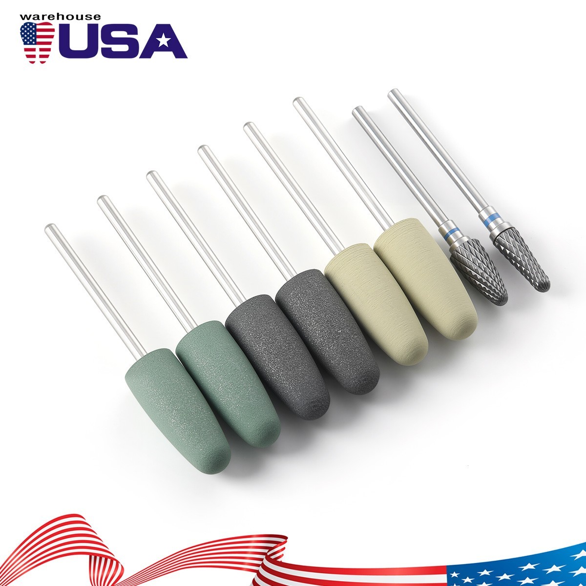 AZDENT Dental Resin Base Acrylic Polishing Burs Kit HP Tungsten Carbide Polisher
