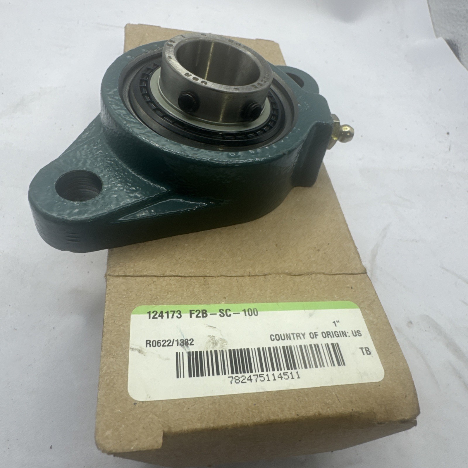 Dodge 124173 F2B-SC-100 Flange Mount Ball Bearing Unit 1” Bore 2 Bolt Nob