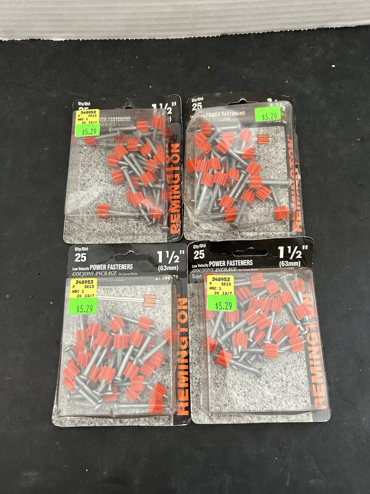 Lot Of 4 NEW Remington Ramset 1-1/2″ Low Velocity Power Fasteners #58050 25 Qty