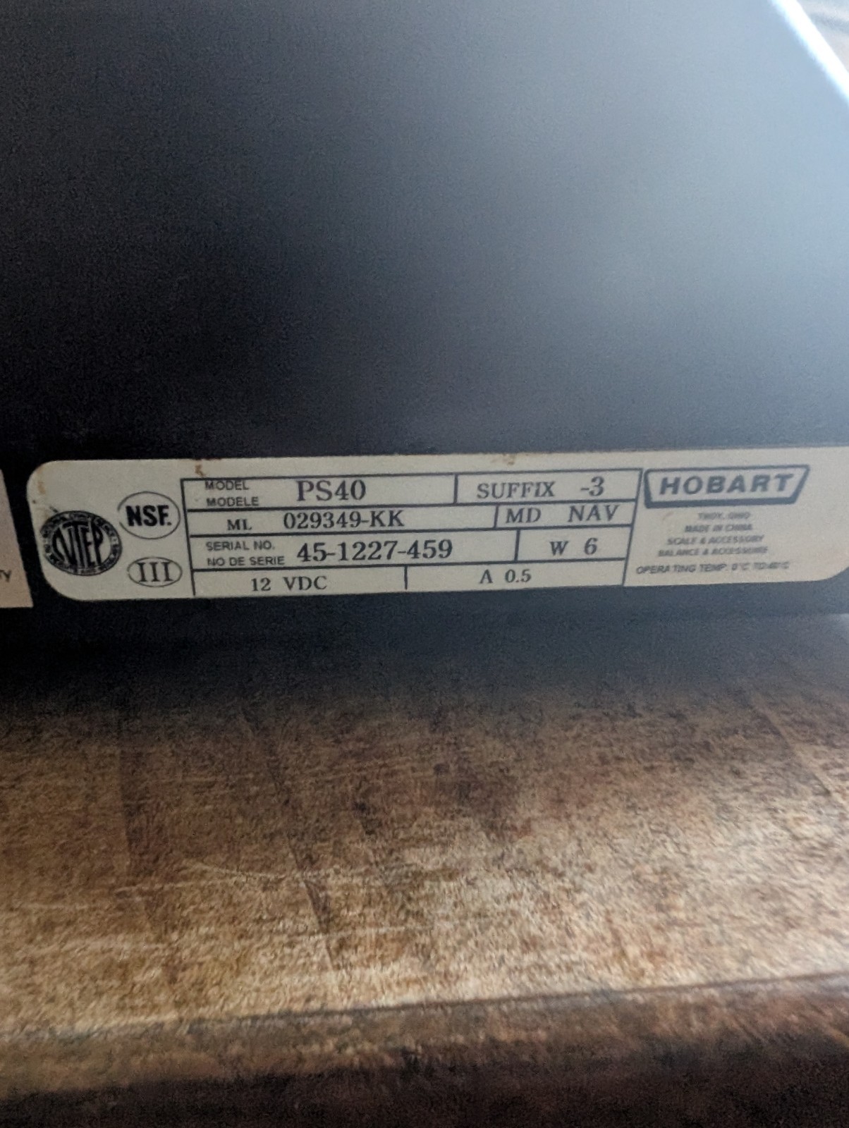 Hobart PS40 Digital Price Computing Legal for Trade Scale, 30 lb Capacity