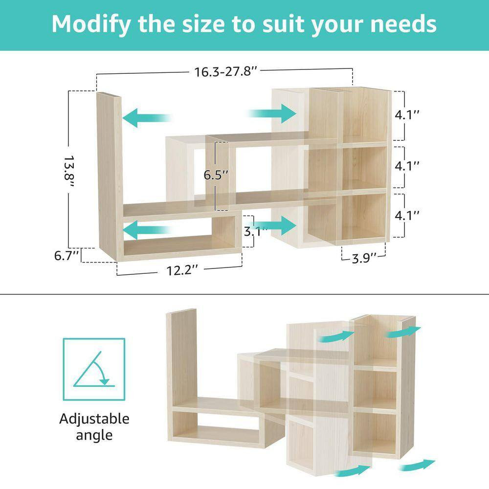 6.7 In. D X 16.3 In. W X 13.8 In. H Desktop Orgnizer Shlef, Corner Bookshelf Tab