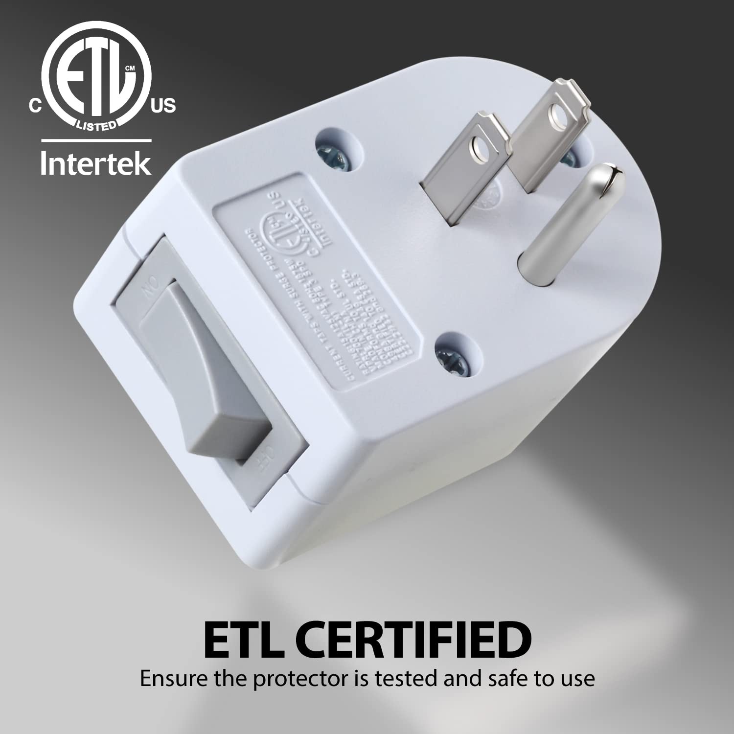 Fosmon Grounded Outlet with ON/Off Switch (2 Pack), 3 Prong Electrical White