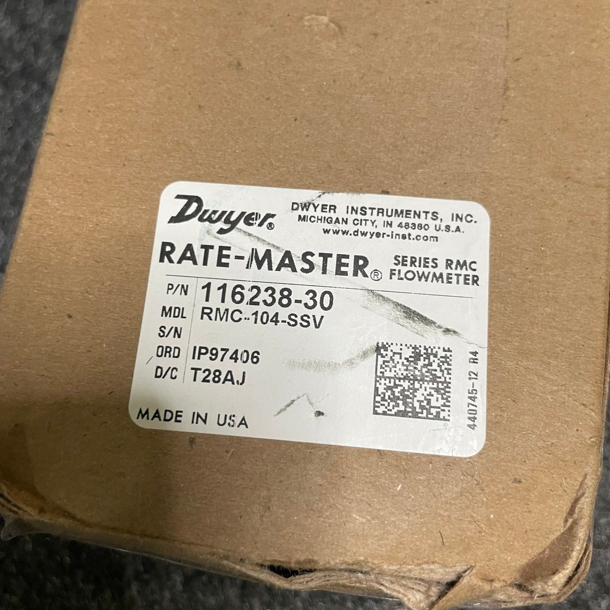 DWYER RMC-104-SSV Rate Master Flow Meter 116238-30