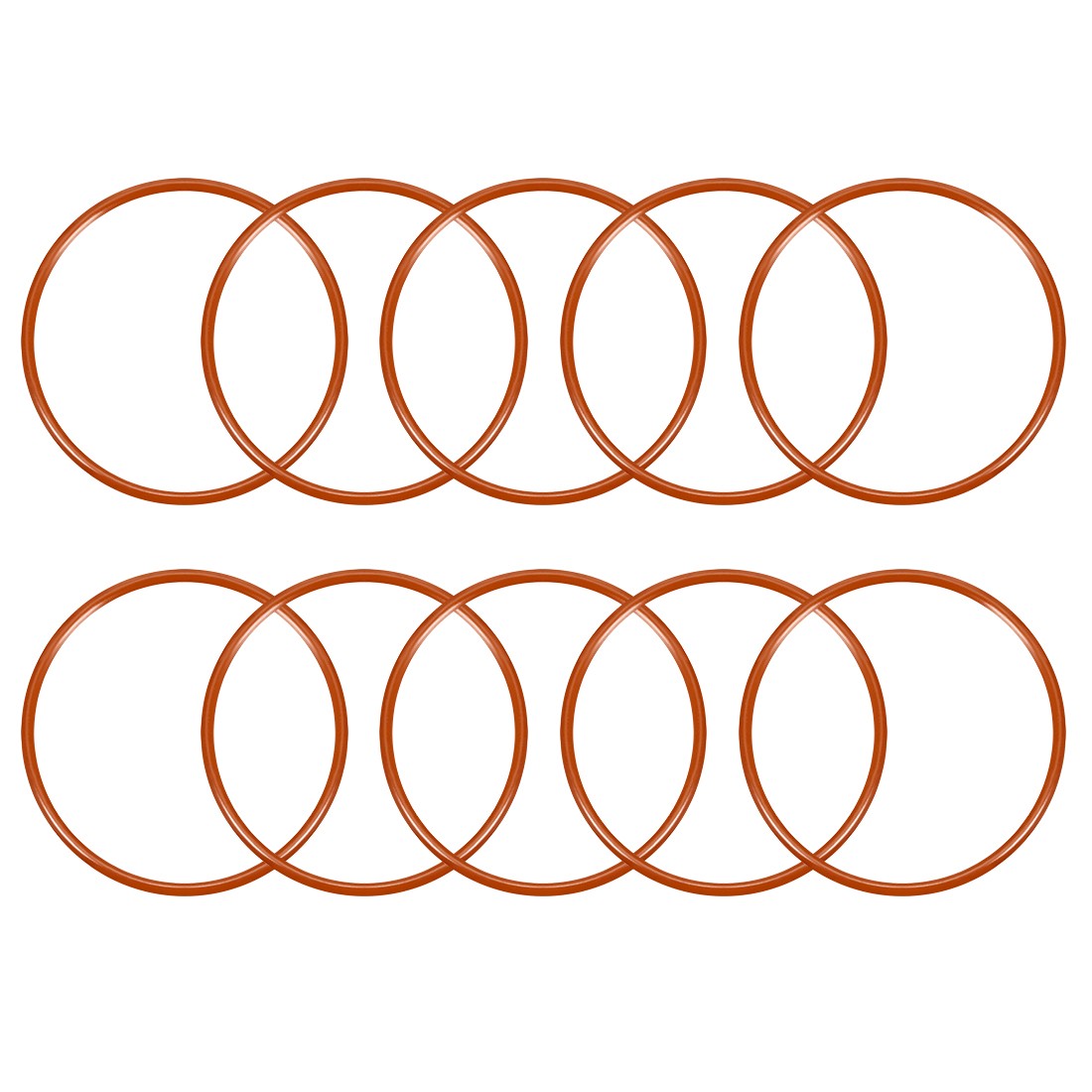 10 x Silicone O-Ring 53mmx48.2mmx2.4mm VMQ Seal Rings Sealing Gasket Red