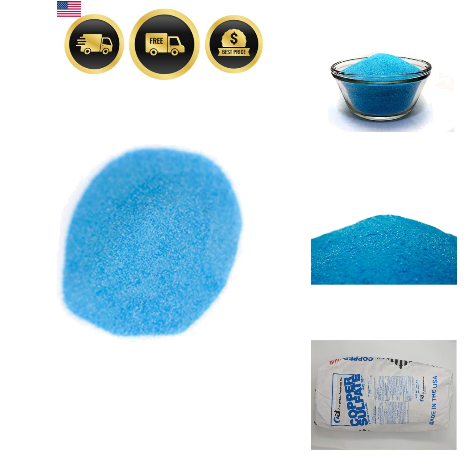 Copper Sulfate Fine Crystals 50lb Bag