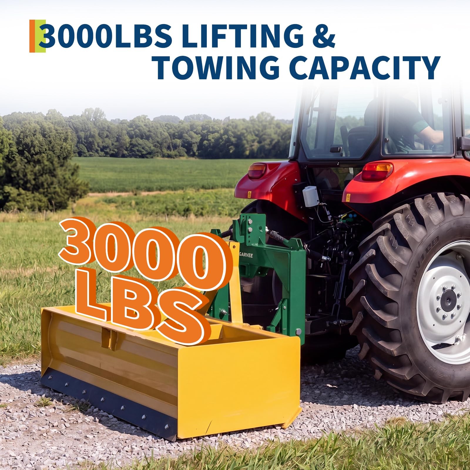 3 Point Quick Hitch with Versatile Adapter & 2″ Receiver for Category 1 Tractor