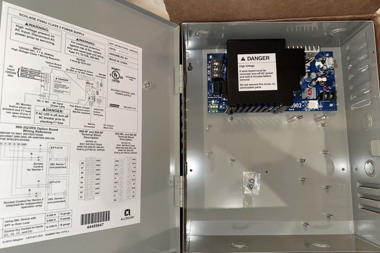 Schlage PS902 120-240vac 12/24vdc Class 2 Power Supply For Von Duprin Panic Bar