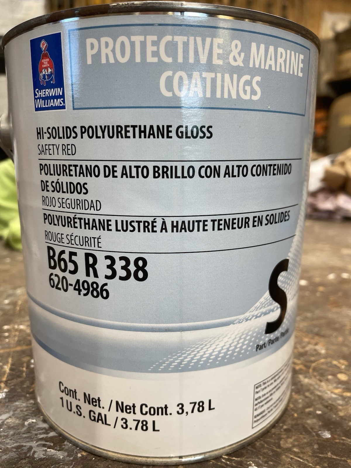 Gallon Sherwin Williams Hi-Solids Industrial Polyurethane/Safety Red/ B65 R 338