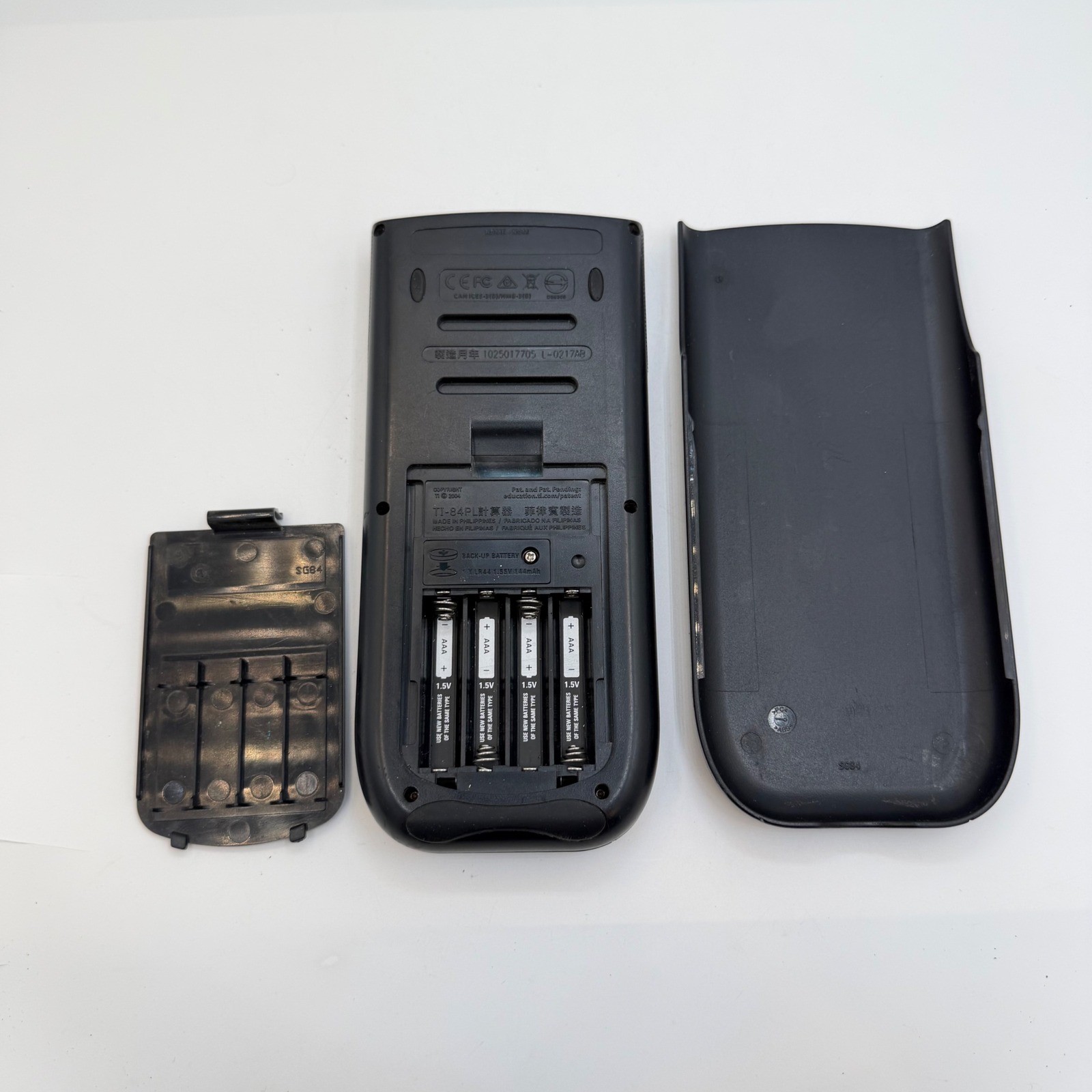 Texas Instruments TI-84 Plus Graphing Calculator Black Silver with Cover TESTED