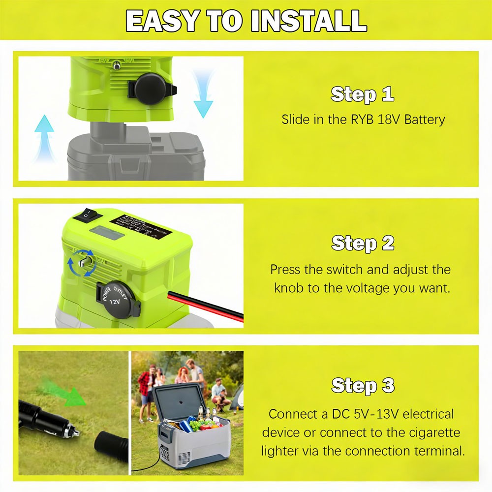 18V to 12V Step Down Converter Adapter for Ryobi 18V Battery Voltage Converter