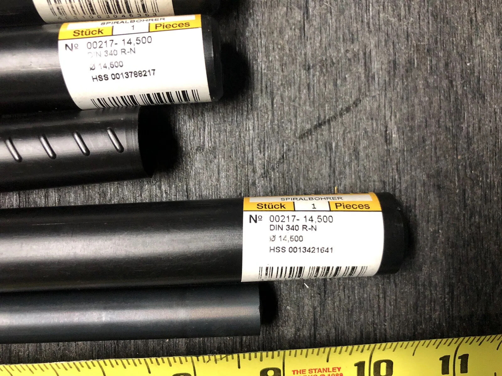 GUHRING 14.50 MM EXT LENGTH DRILLS HSS BLACK OXIDE LOT OF 6 NEW / UNUSED LATHE