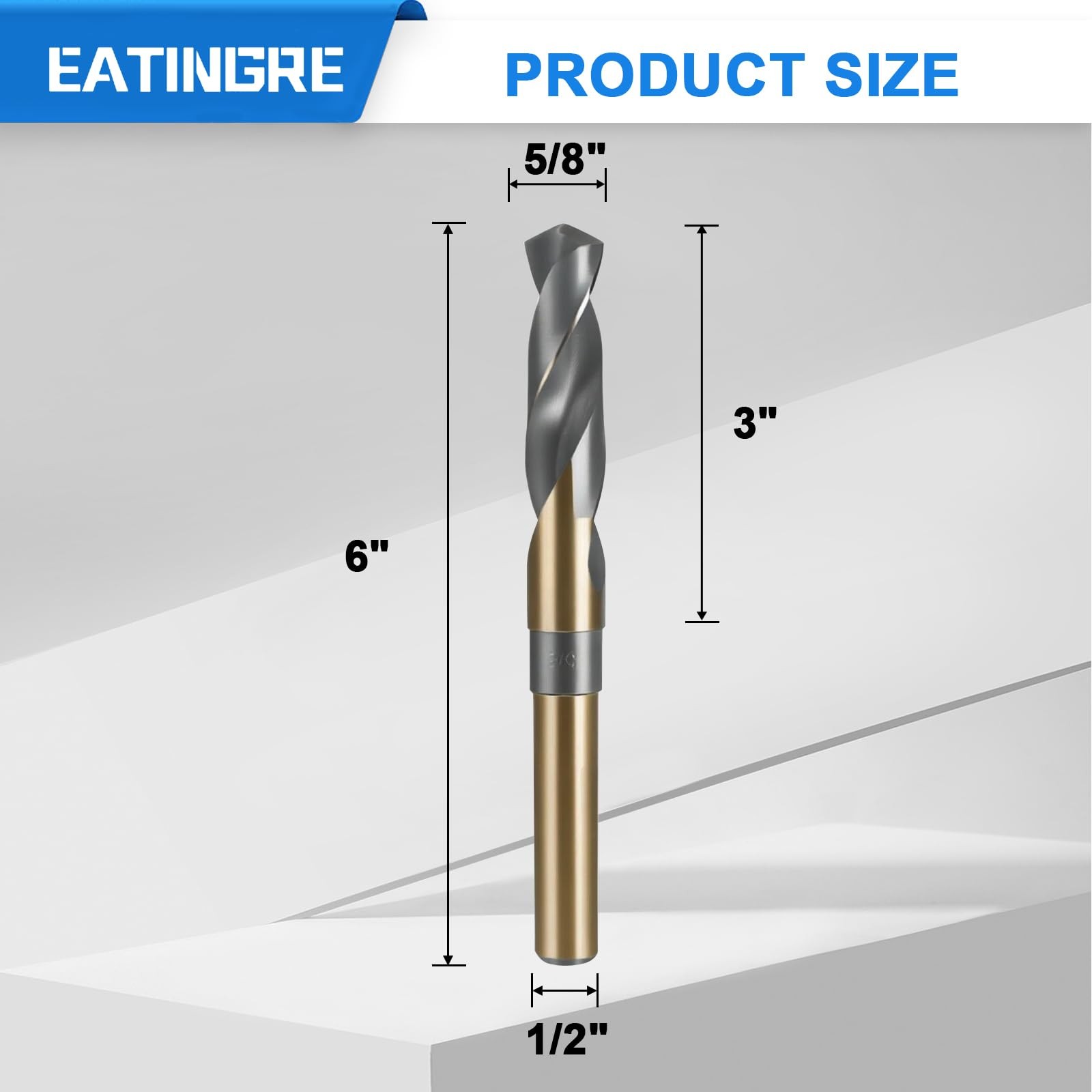 5/8 Inch Drill Bit, Reduced Shank High Speed Steel Bit with 1/2″