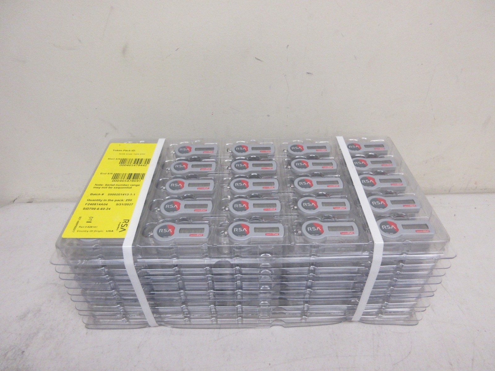 Lot of 250 !!! RSA SecurID SID700 6-60-24 Hardware Expiration on 5/31/2027