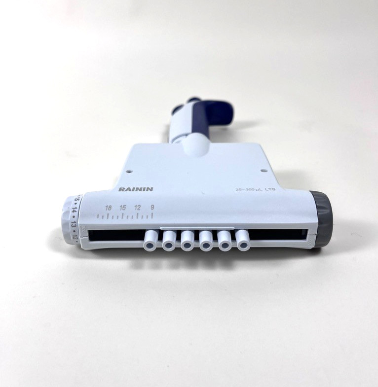 Rainin Pipet-Lite, XLS Adjustable Spacer 6-Channel Pipette, 20-300 μL, Tested