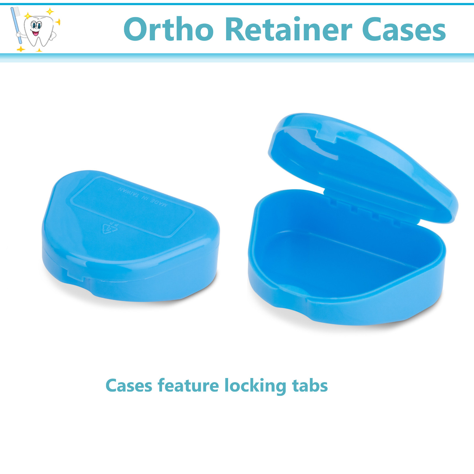 Dental Retainer Box Orthodontic Appliance Guard Snap closure, 1″ Assorted 100/Cs