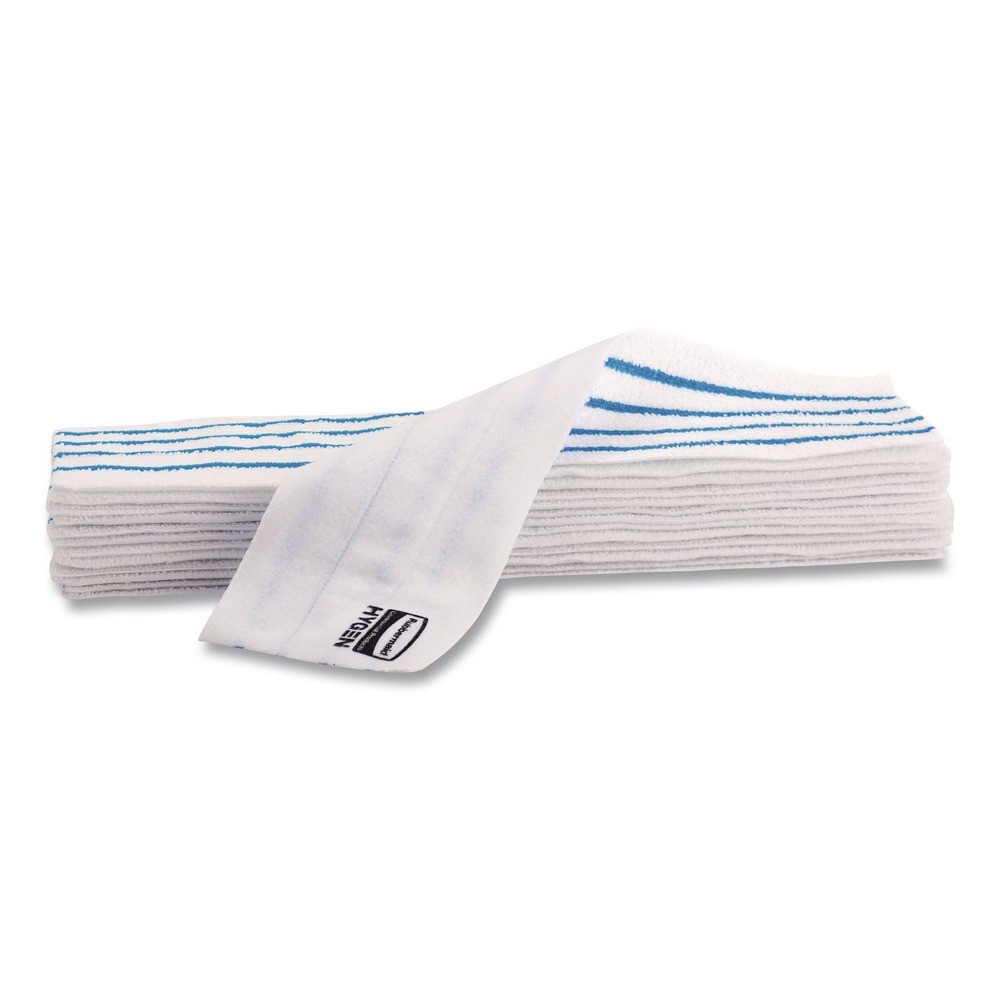 Rubbermaid Commercial HYGEN 2134282 Microfiber Pad – Wht/Blu Stripes (3/CT) New