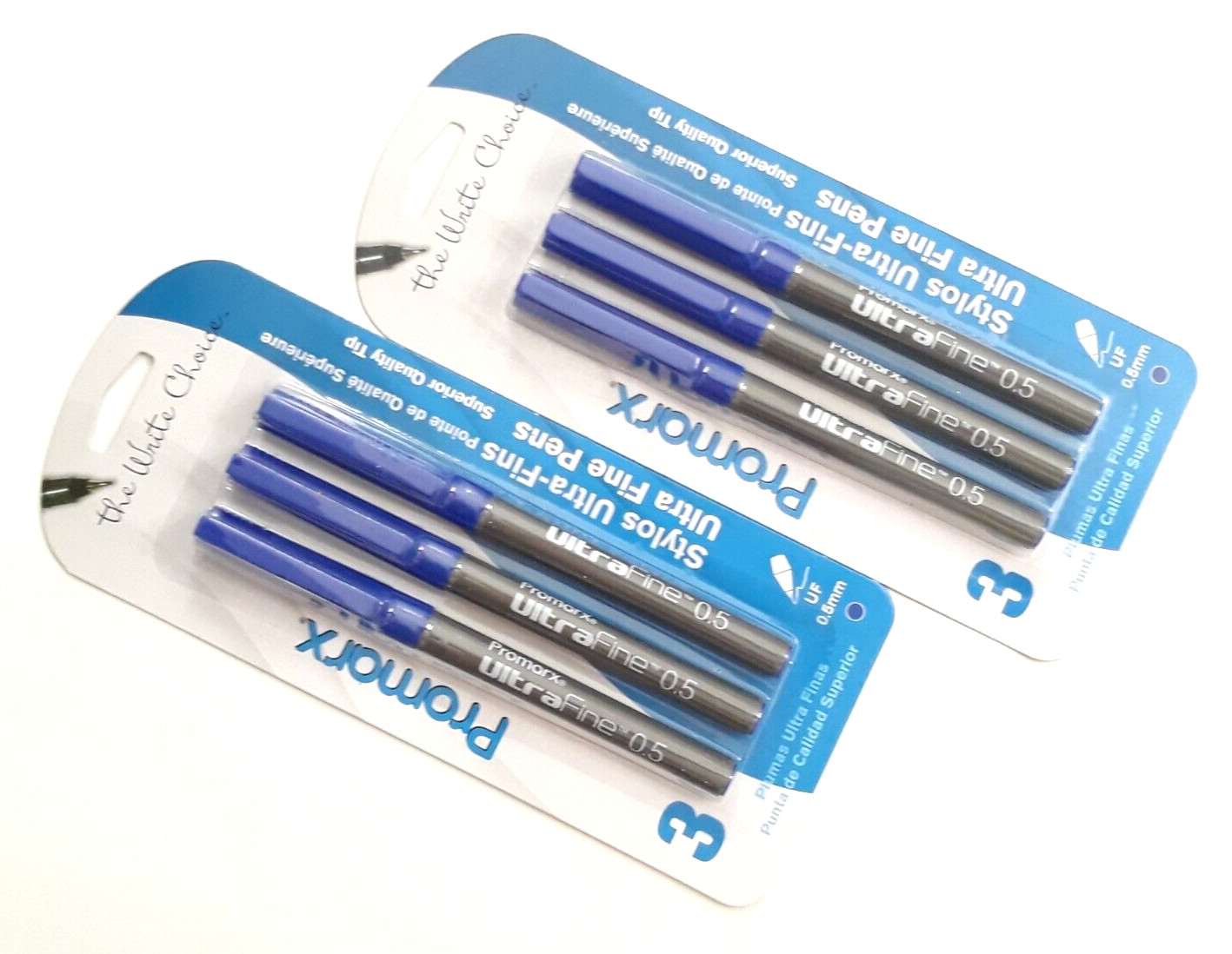 6 PENS 2 PACKS Promarx® ULTRA FINE PENS PRECISE AND VIVID LINES BLUE INK 0.5mm