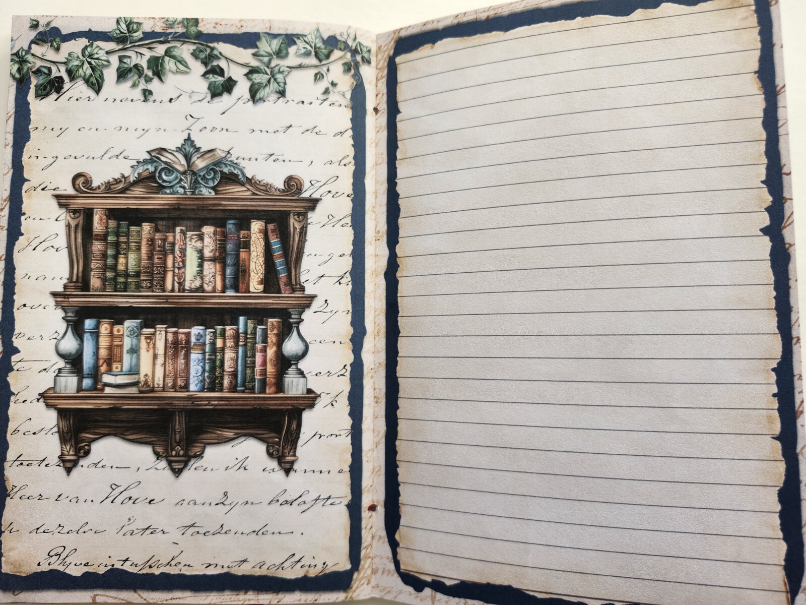 Junk Journal Booklet Blank “BOOK CLUB” Library Books HANDMADE Lg 8.5″x5.5″ 40pgs
