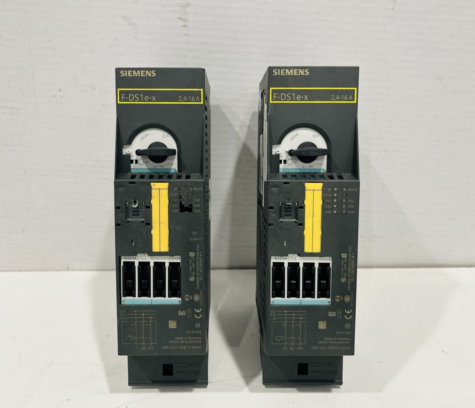 Siemens F-DS1e-x 2,4-16 A 3RV1321-4AH10 Manual Motor Starter Untested Lot of 2