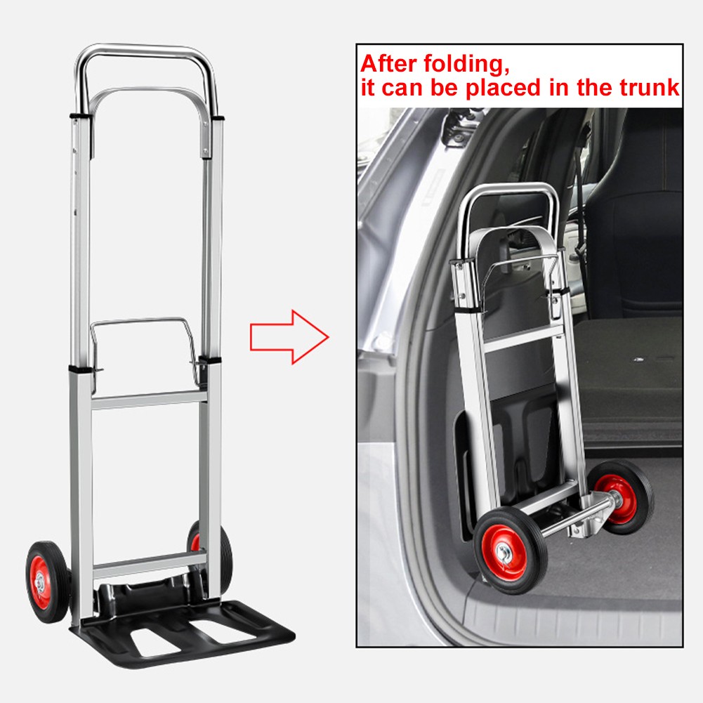 400 Lbs Aluminum Hand Truck 2 in 1 Heavy Duty Convertible Folding Dolly Cart USA