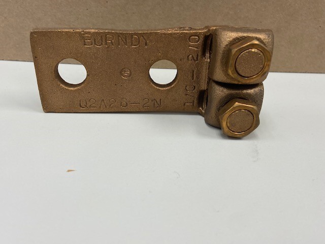 BOX OF 6 Q2A262N, Two Conductor 2 Hole Mounting Heavy Duty Copper Lug Connector