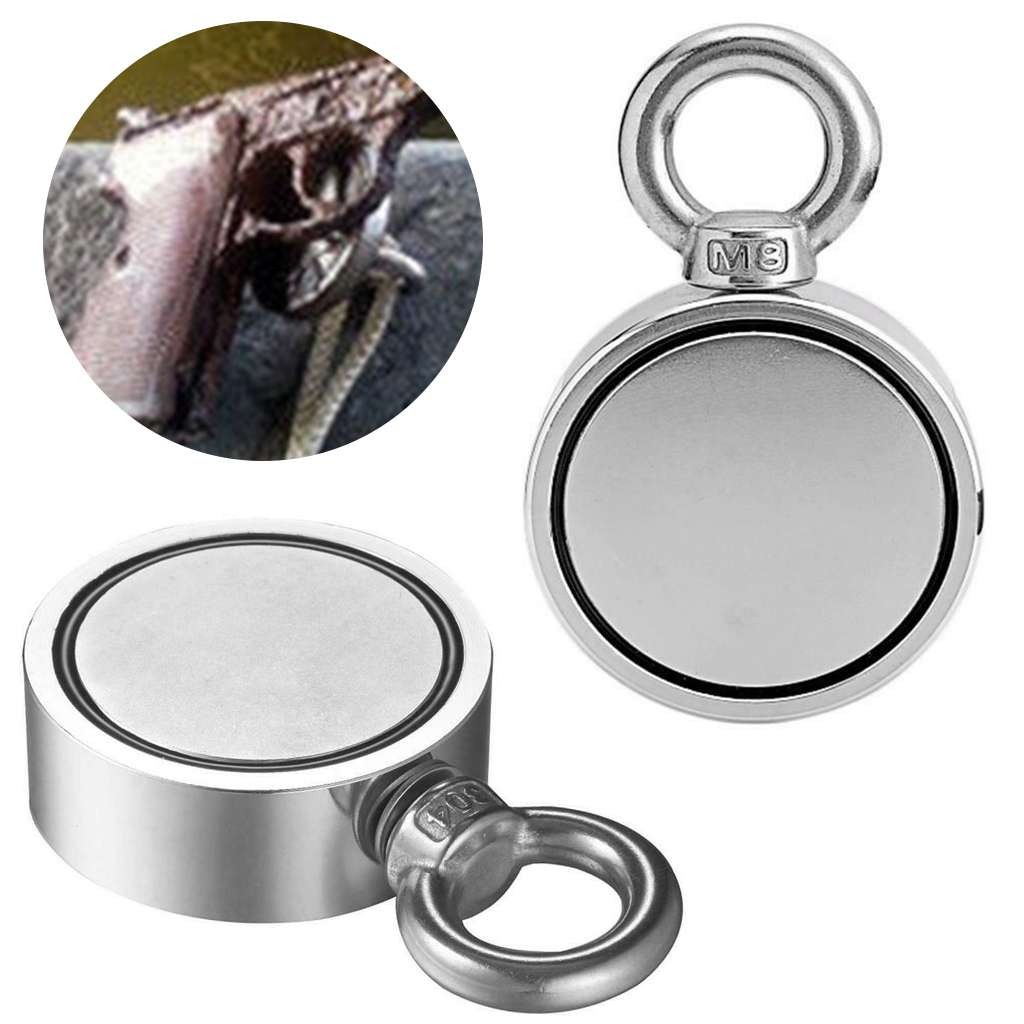 800LBS Fishing Magnet Kit Pull Force Strong Neodymium Rare Earth /Rope Carabiner