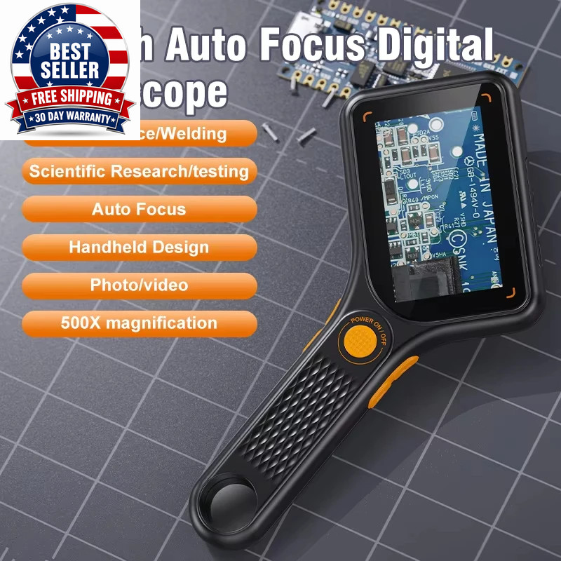 Digital Microscope Handheld 3.0 Inch IPS Color Screen Autofocus 2MP Coin Video M