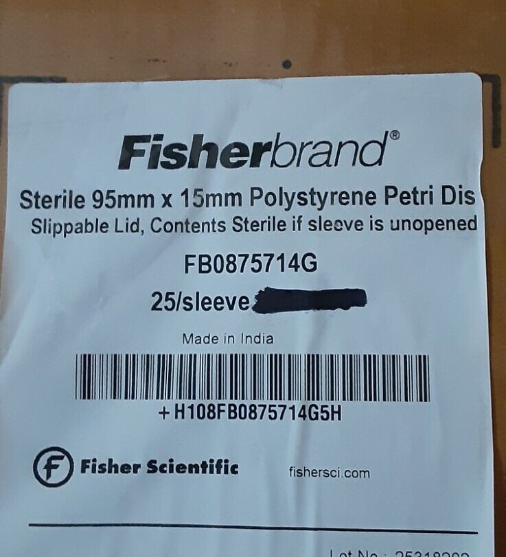 Fisherbrand Round 95 mm/15 mm Petri Dish w/Clear Lid (Sleeveof 25) FB0875714G