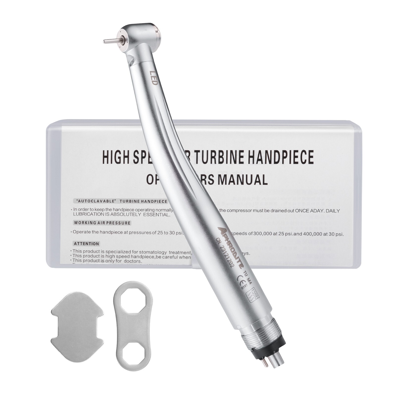 Dental High Speed Handpiece LED E-generator Push Button 3 Water Spray 4H US
