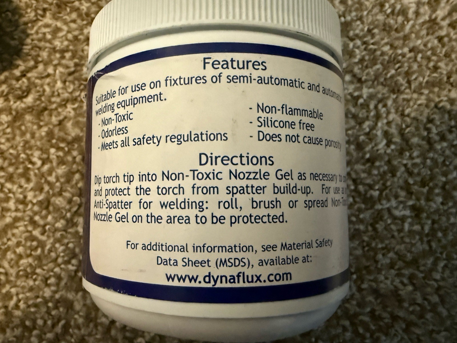 Lot of 5, Dynaflux Non-Toxic Nozzle Gel Prevents Spatter Build Up ~16oz **READ