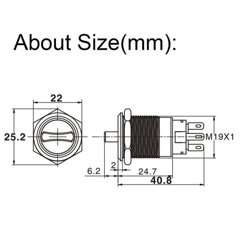 19mm/22mm Metal knob switch with lamp 2/3 position Arrow light selective switch