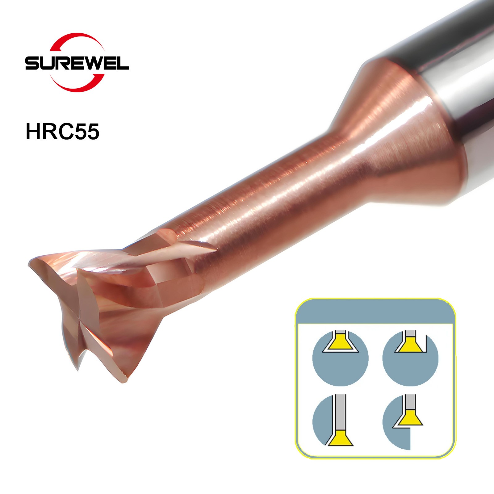 Carbide Dovetail Milling Cutter CNC Tool 30 45 60 Degree Machining Tool