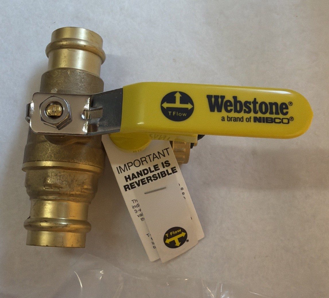 H80614W PRESS PRO- CONNECT BRASS VALVE 250 CWP/ 250°F MAX WEBSTONE NIBCO