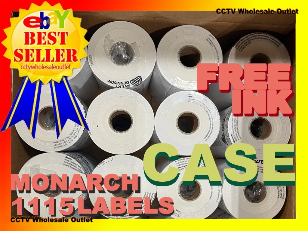 One Box Genuine Monarch 1115 White Labels 16 SLEEVES=160 ROLLS