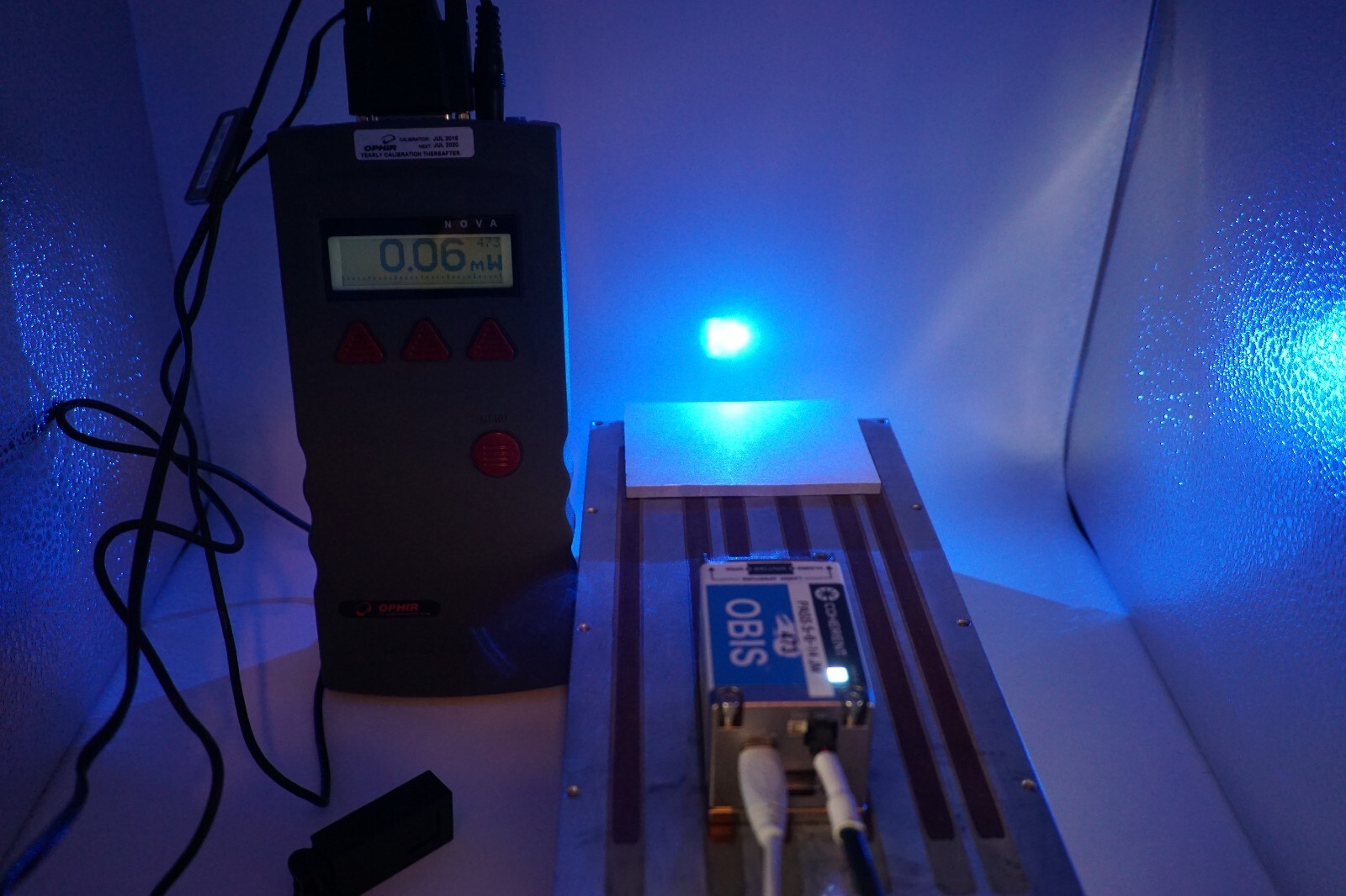 Coherent OBIS 473nm 75mW Laser Head Tested Part Number # 1185052