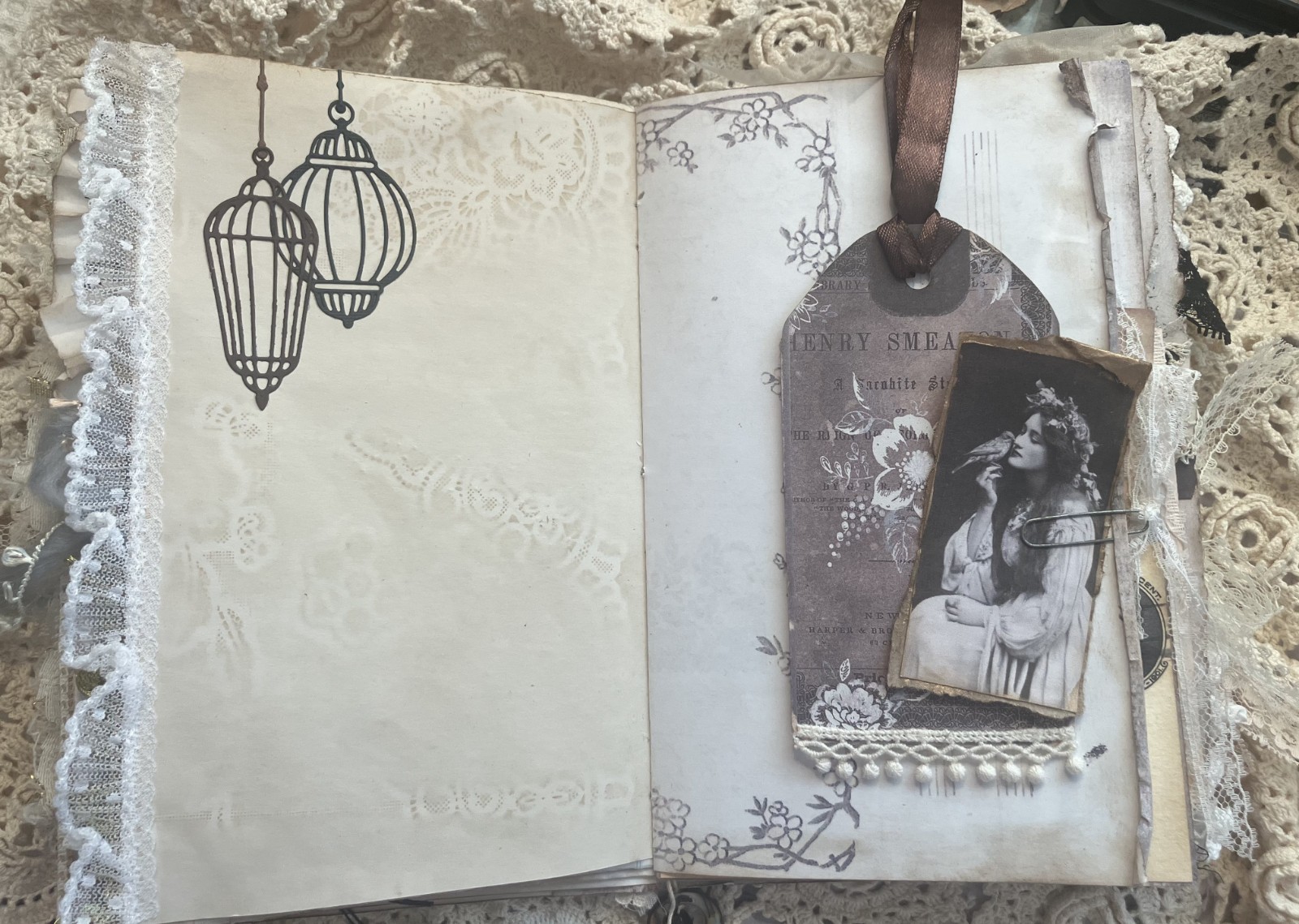 VINTAGE STYLE HAND MADE JUNK JOURNAL (Tranquil Moments) see video