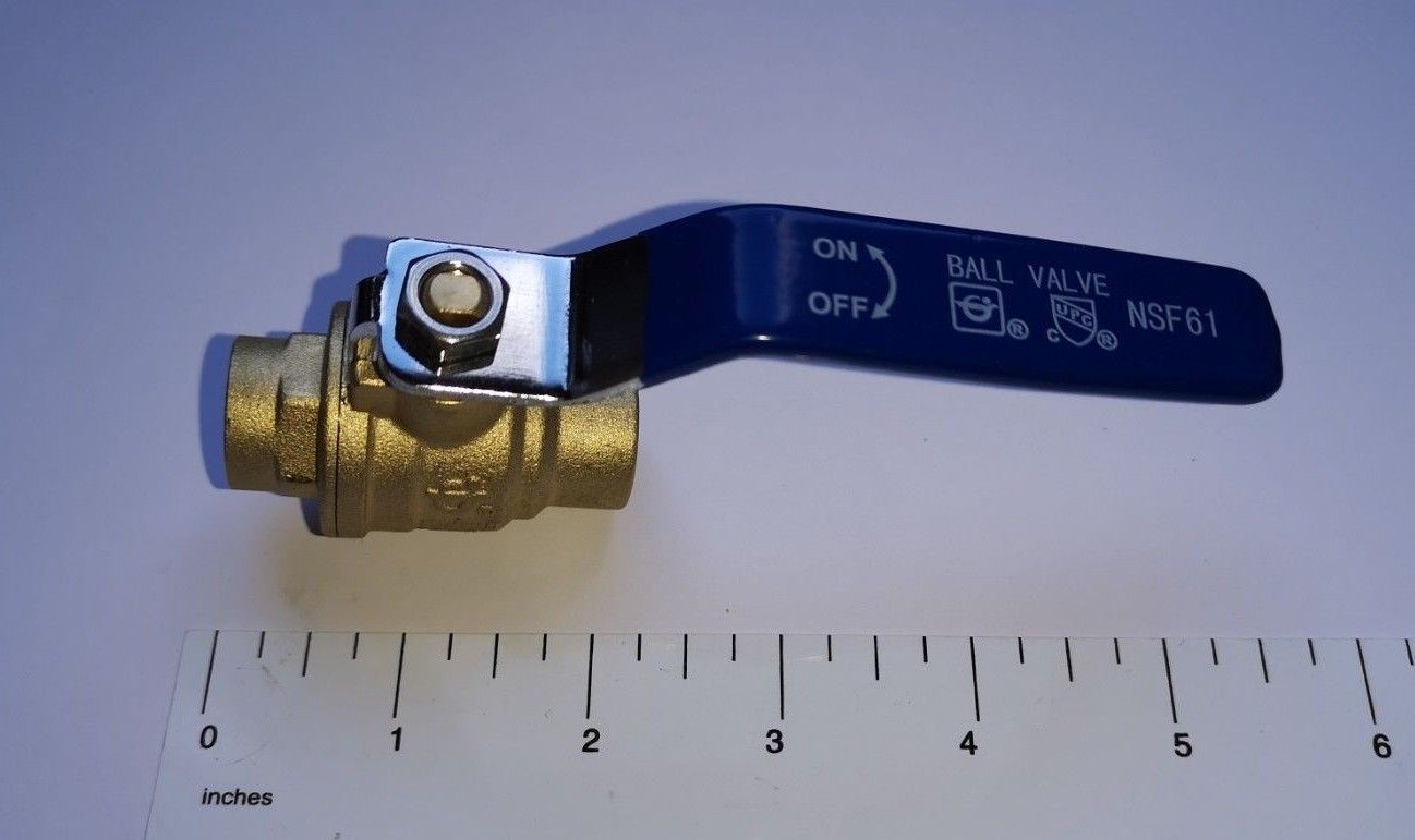 10 PCS. 1/2″ SWEAT BALL VALVE, FULL PORT, LEAD FREE BRASS, 600 PSI WATER OIL GAS