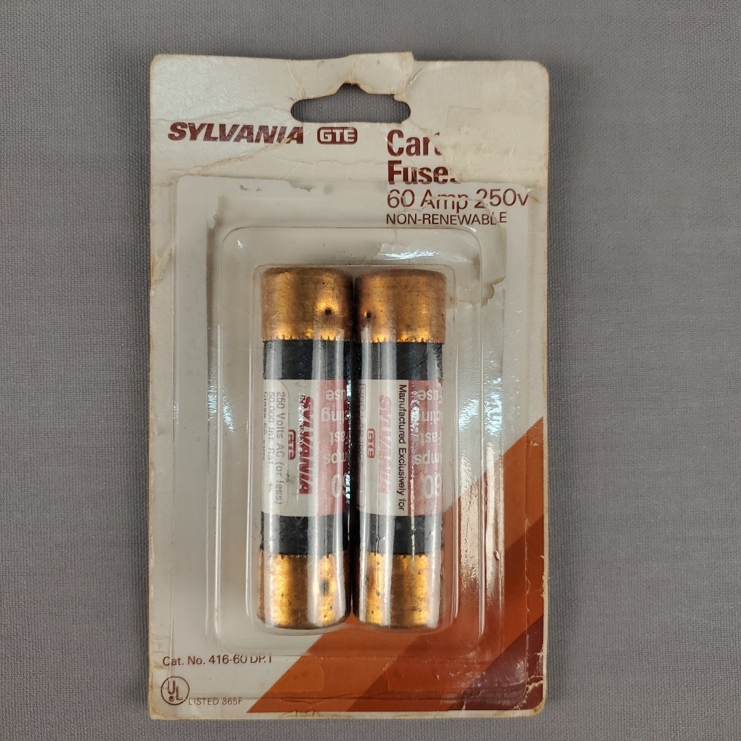 Sylvania GTE Cartridge Fast Acting Fuses 60 AMP, 250 V Non-Renewable Pkg of 2