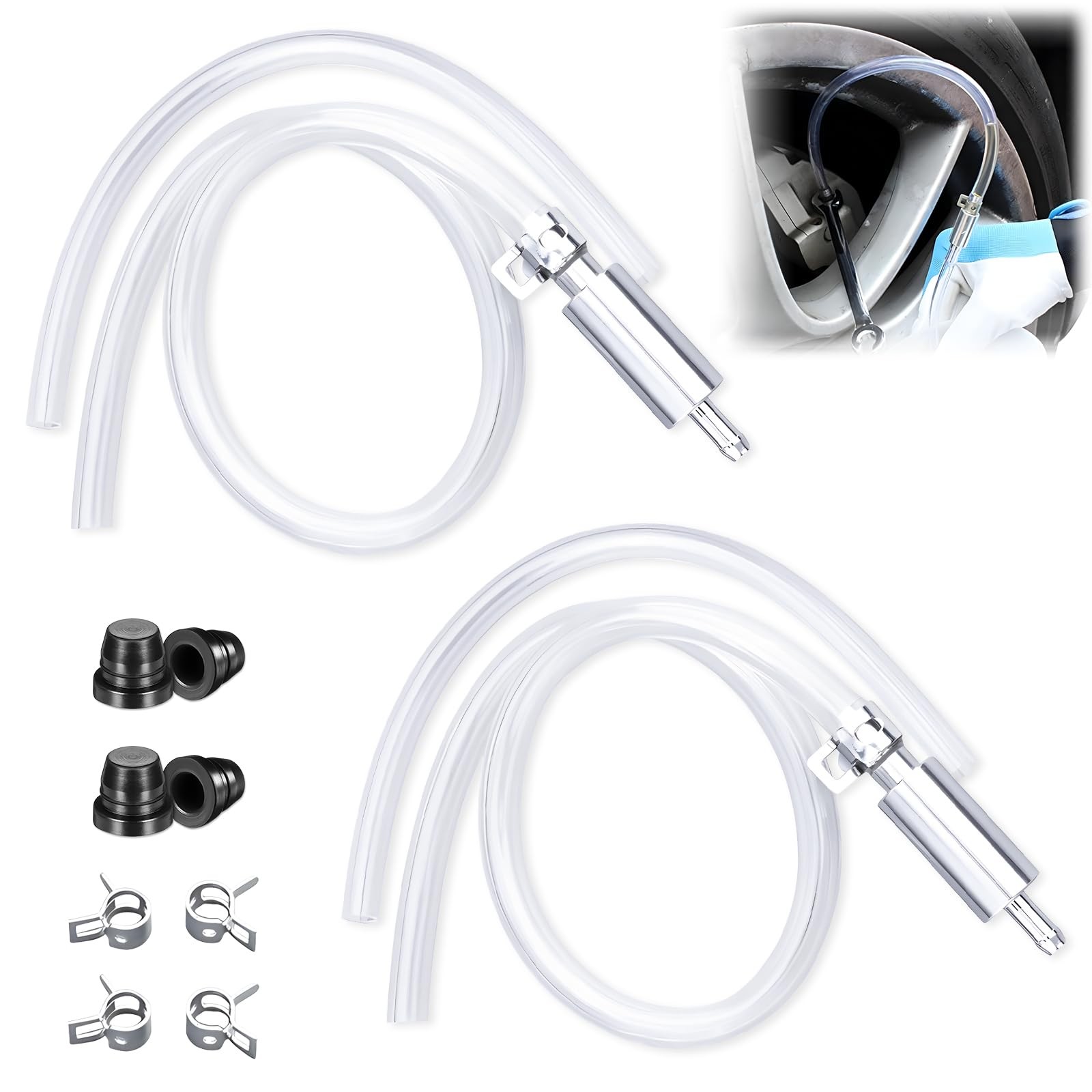 2x Brake Bleeder Hose – One Way Check Valve Tube Bleeding Tool Kit for;Car Moto