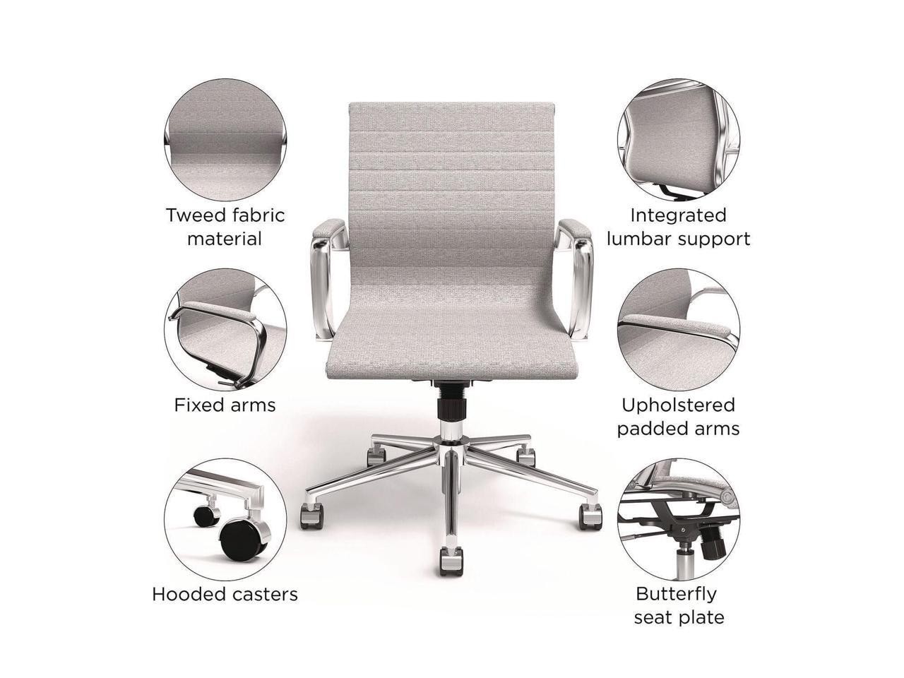 Alera Siskin Fabric Managers Chair – Supports Up to 275 lb – 16.93 to 20.67 Seat
