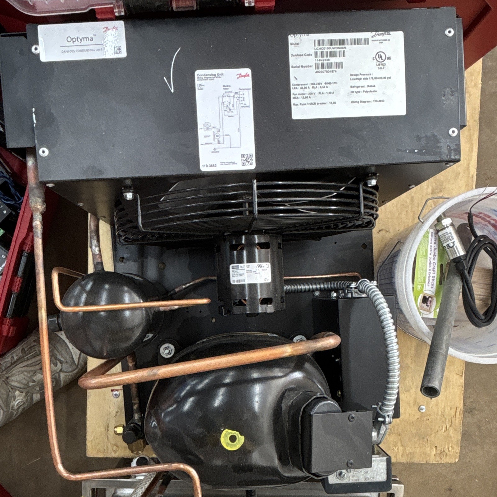 Danfoss Optyma Hermetic Condensing Unit R-404A 208-230V 1PH Black