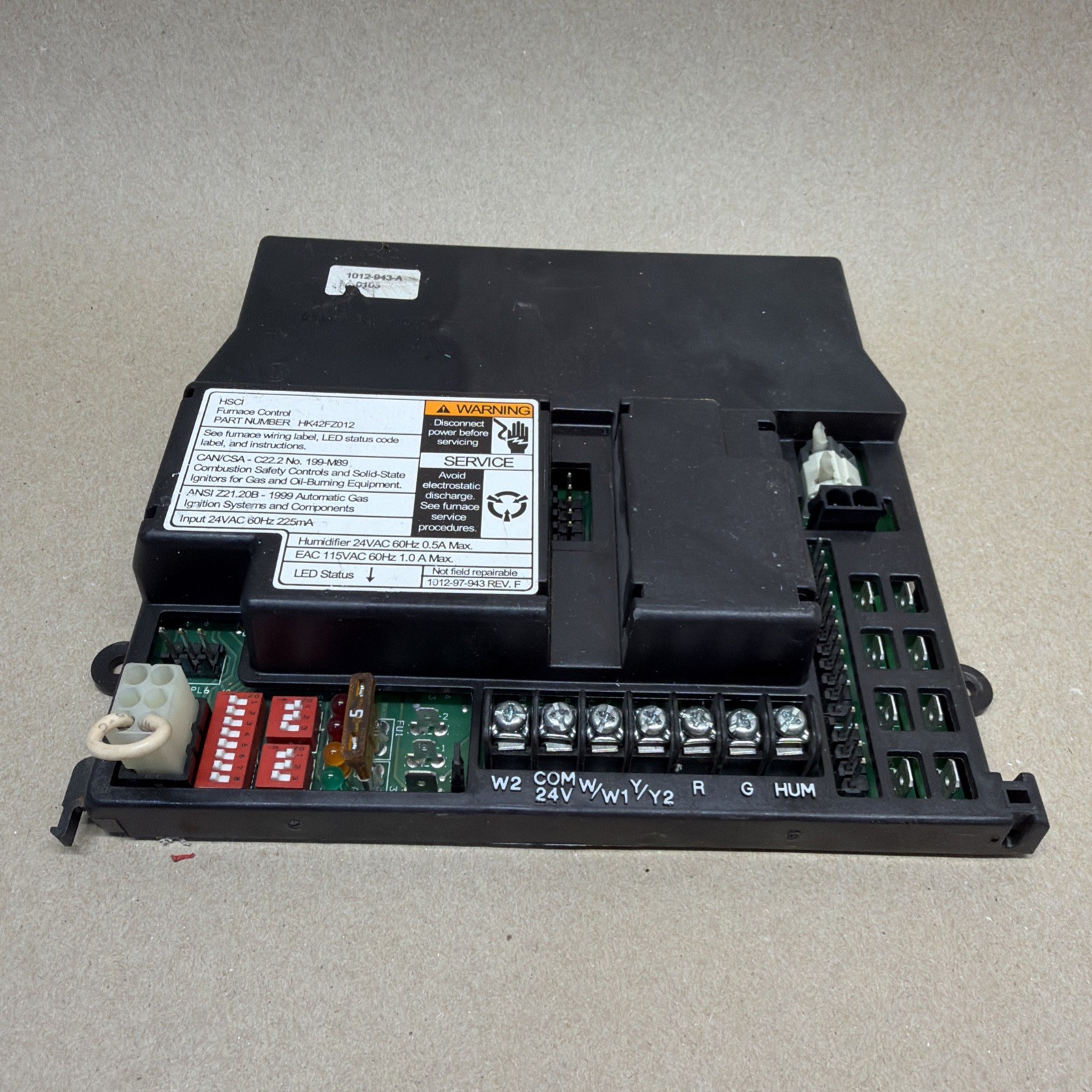 TESTED✅ Carrier Bryant HK42FZ012 1012-943-A Furnace Control Circuit Board